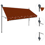 Manual Retractable Awning with LED 300 cm Orange and Brown 145880