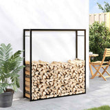 Firewood Rack Matt Black 110x28x116 cm Steel 350310