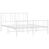 Metal Bed Frame without Mattress with Footboard White 120x190cm 352544