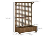 Raised Bed with Drainage Holes, Wood Planter with Trellis for Climbing Plants to Grow Vegetables, T3398P314199