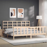 Bed Frame without Mattress 200x200 cm Solid Wood Pine 3192121