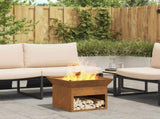 Fire Pit Rusty 50 x 50 x 40 cm Weathering steel 874582