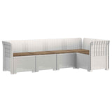 5-Seater Garden Sofa with Cushions Rattan Look PP White 3444044