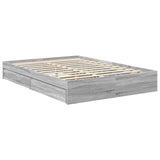 Storage Bed Grey Sonoma 140 x 200 cm Engineered Wood 3412274