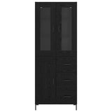 Highboard with Drawer 2 pcs Black Oak Engineered Wood 3416215