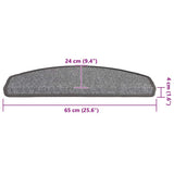 Stair Mats 20 pcs 65x24x4 cm Dark Grey Half Round Large 3365790