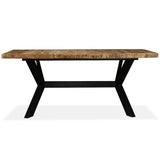 244805 Dining Table Solid Mango Wood and Steel Cross 180 cm