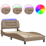Bed Frame with LED without Mattress "Hvar" Cappuccino 80x200 cm 3213896