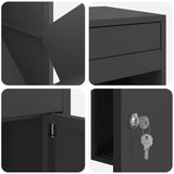 Parcel Drop Box with Storage Black 41 x 38 x 103 cm Steel 874933