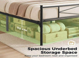 HOMCOM 5ft King Bed Frame with Headboard and Footboard, Metal Platform Bed Frame with 32 cm Underbed T3398P549110