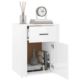 ZNTS Bedside Cabinet High Gloss White 50x36x60 cm Engineered Wood 816722