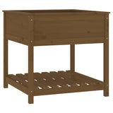 Planter with Shelf Honey Brown 82.5x82.5x81 cm Solid Wood Pine 823797