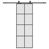 Sliding Door with Hardware Set Black 76x205 cm ESG Glass 3375863