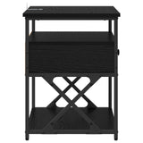 Bedside Cabinet Black Oak 40 x 42 x 55 cm Engineered Wood 881885