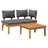Garden Bench 2 pcs Brown Solid Teak wood 42006399