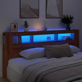 LED Headboard Artisan Oak 220x18.5x103.5 cm Engineered Wood 857695