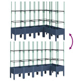 Garden Planter with Trellis Blue Grey 160x120x142.5 cm PP 367966