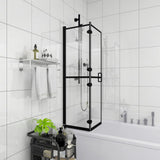 Folding Shower Enclosure ESG 120x140 cm Black 150820