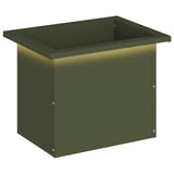 Garden Planter with LED Olive Green 30 x 40 x 30 cm Steel 8008076