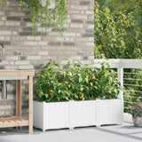 Garden Planter 3 pcs White 120 x 40 x 37.5 cm PP 42002914