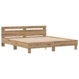 Bed Frame Artisan oak 200 x 200 cm Engineered wood 3333934