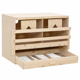 Chicken Laying Nest 2 Compartments 63x40x45 cm Solid Pine Wood 170652
