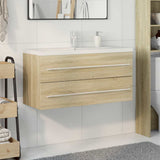 2 Piece Bathroom Furniture Set Sonoma Oak Engineered Wood 3325048