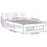 Bed Frame with Headboard Brown 120 x 190 cm Solid Pine Wood 872494