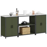 Kitchen Storage Set HATTEM 3 pcs Olive Green Cold-rolled Steel 3392669