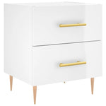 ZNTS Bedside Cabinet High Gloss White 40x35x47.5 cm Engineered Wood 827280