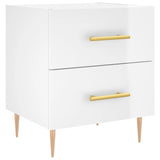 ZNTS Bedside Cabinet High Gloss White 40x35x47.5 cm Engineered Wood 827280