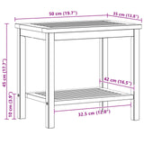 Side Table Oil Natural 50 x 35 x 45 cm Solid Acacia Wood 42026788