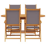 Garden Dining Set Folding 5 pcs Anthracite Solid Acacia Wood 3375744