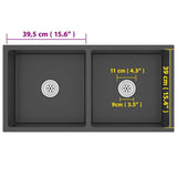 Handmade Kitchen Sink Black Stainless Steel 51523