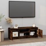 TV Cabinet with Door Smoked Oak 102x30x36 cm 823355