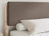 Bed Frame with Upholstered Headboard Taupe 140 x 190 cm 877917