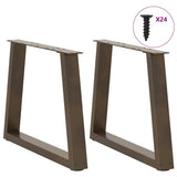Coffee Table Legs V-Shape 2 pcs Natural Steel 70x cm Steel 4012559