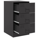 Bedside Cabinets 2pcs Black 34.5x39x62 cm Steel 841776