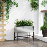 Raised Garden Planter Silver 60 x 26 x 45 cm Galvanised Steel 865888