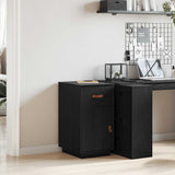 Desk Cabinet Black 40x50x75 cm Solid Wood Pine 820101