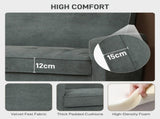 Two-Seater Velvet-Feel Sofa - Grey T3398P377879