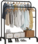 ZNTS Heavy Duty Double Clothes Rail Hanging Rack Garment Display Stand Storage Shelf 55343369