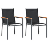 3 Piece Garden Dining Set Black Textilene and Steel 3187033
