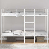 Bunk Bed without Mattress White 100x200 cm Steel 42000331