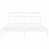 Metal Bed Frame without Mattress with Headboard White 160x200cm 377169