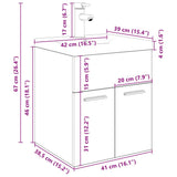 Sink Cabinet with Built-in Basin and Faucet Artisan Oak 3328906