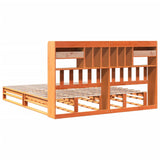 Bookcase Bed without Mattress Wax Brown 200x200 cm Solid Wood Pine 3323973