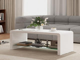 Curved Two-Tier Coffee Table - High Gloss White T3398P343525