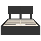 Storage Bed with Headboard Black 135 x 190 cm Engineered Wood 3412284