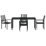 Garden Dining Set 5 pcs Black Powder-Coated Steel 3379166